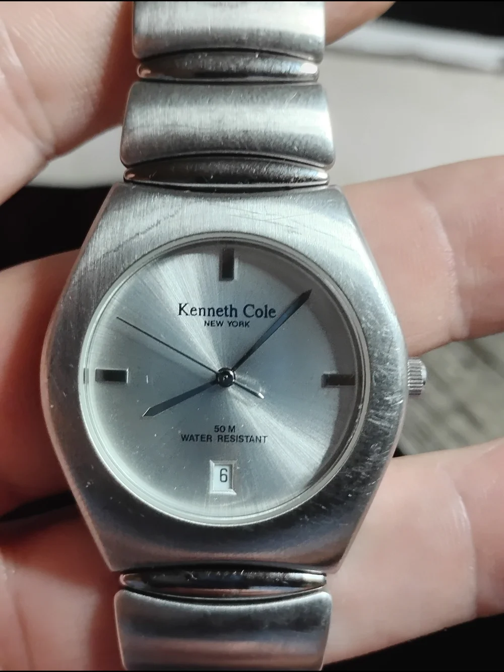 Kenneth Cole Silver Stainless Steel Men's Dress Watch with Date